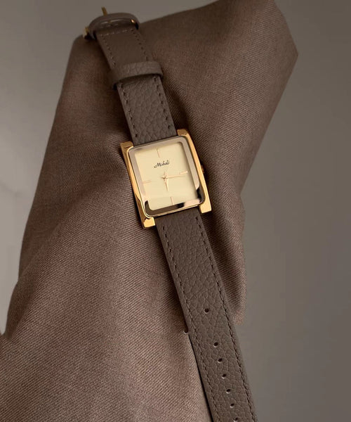 Leather Style Watches Movement Quartz Gold Alloy FashionChic