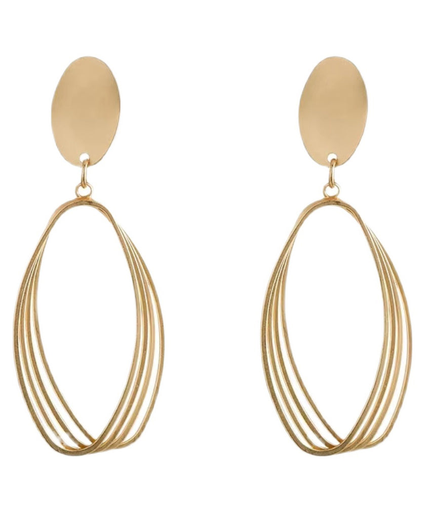 Style Gold Sterling Silver Overgild Oval Drop Earrings GH1063 Ada Fashion