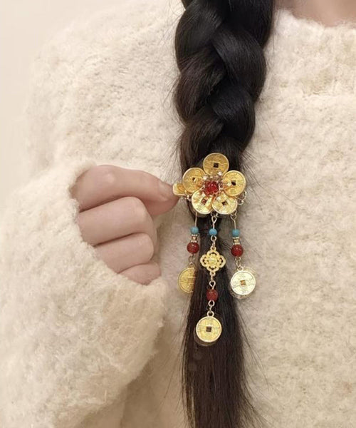 Copper Tassel Overgild Sterling Style Coin Turquoise Gold Silver FashionChic