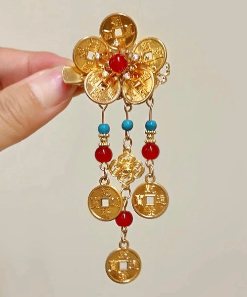 Copper Tassel Overgild Sterling Style Coin Turquoise Gold Silver FashionChic