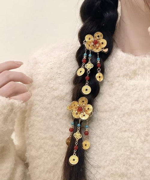Copper Tassel Overgild Sterling Style Coin Turquoise Gold Silver FashionChic