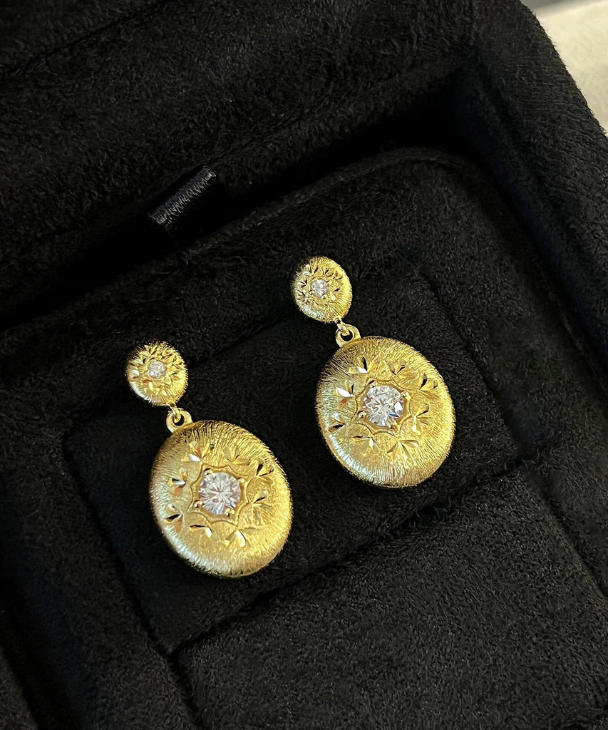 Style Gold Sterling Silver Overgild Zircon Drop Earrings AC1061 Genistyle Shop