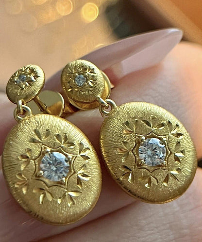 Style Gold Sterling Silver Overgild Zircon Drop Earrings AC1061 Genistyle Shop