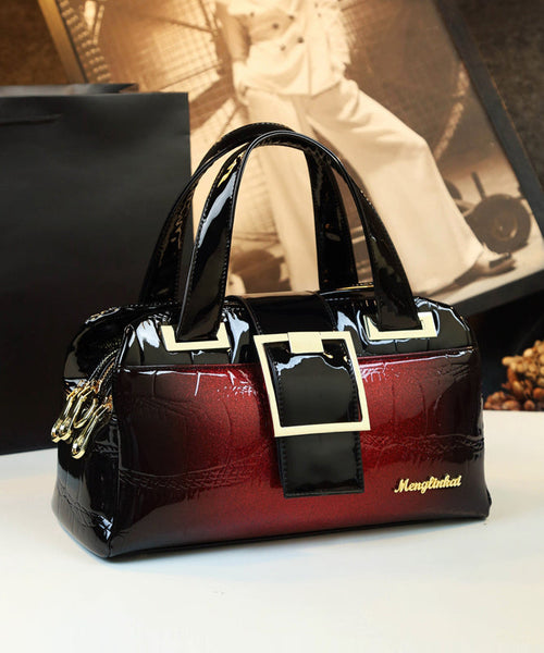 Style Gradient Color Solid Durable Faux Leather Tote Handbag YX002 ABC