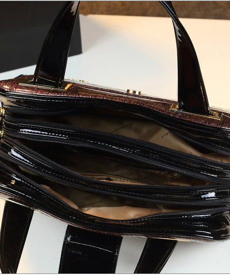 Style Gradient Color Solid Durable Faux Leather Tote Handbag YX002 ABC