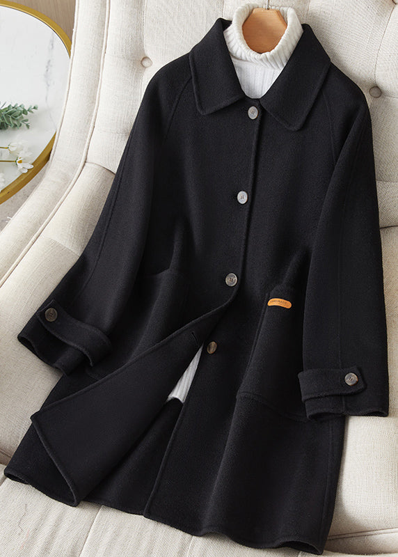 Style Green Peter Pan Collar Pockets Button Woolen Coat Winter RS032 ABC