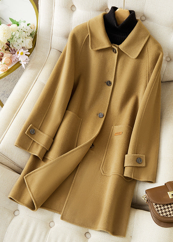 Style Green Peter Pan Collar Pockets Button Woolen Coat Winter RS032 ABC