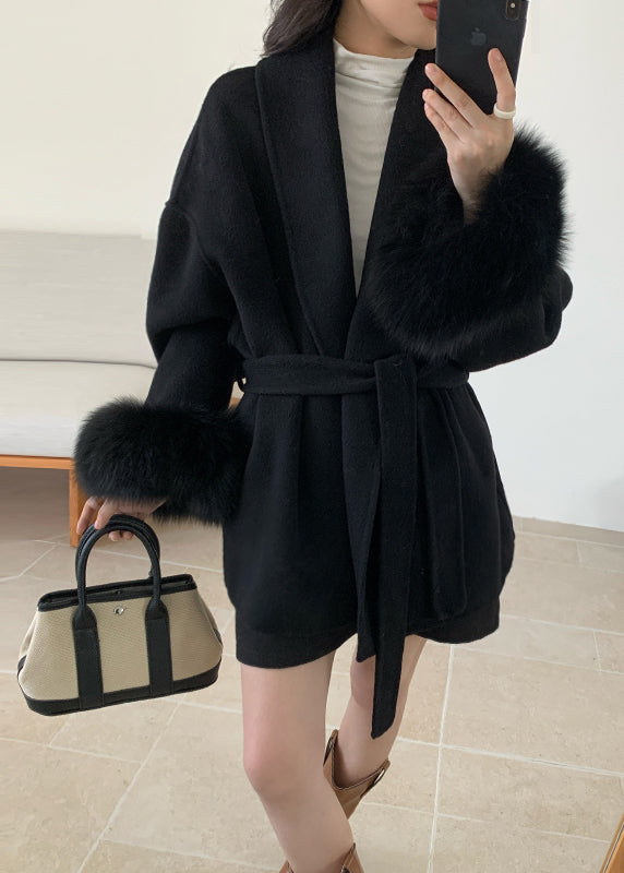 Style Grey Peter Pan Collar Faux Fur Patchwork  Woolen Coat Winter RS019 ABC