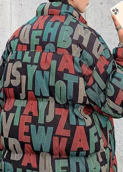 Style Navy Blue Zip Up Letter Pockets Men Parka Winter WL007 MENCW241123