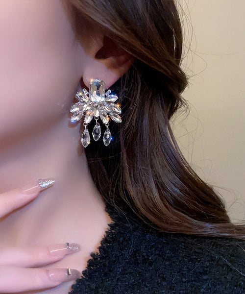 Alloy Tassel Earrings Style Nude Crystal Drop FashionChic