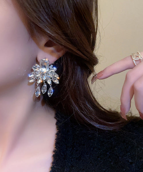 Alloy Tassel Earrings Style Nude Crystal Drop FashionChic