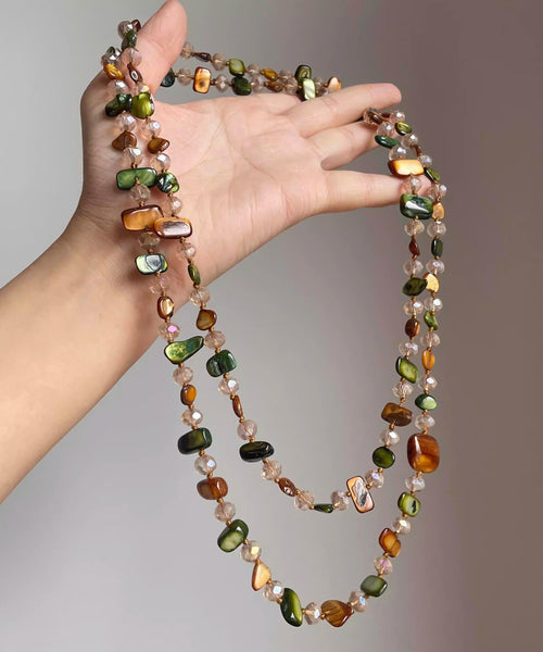 Necklace Beads Shell Asymmetrical Gratuated Rainbow Bead Style FashionChic