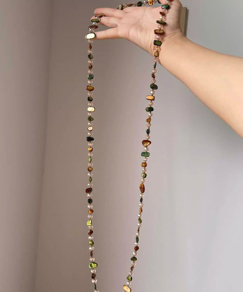 Necklace Beads Shell Asymmetrical Gratuated Rainbow Bead Style FashionChic