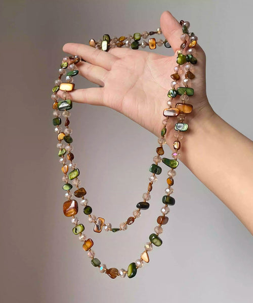 Necklace Beads Shell Asymmetrical Gratuated Rainbow Bead Style FashionChic