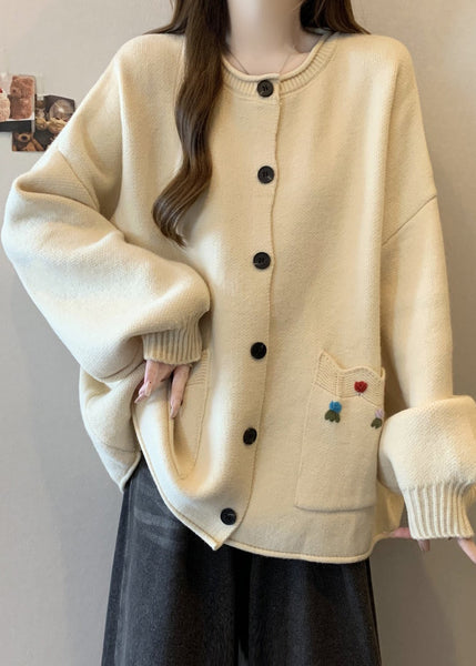 Style Red O Neck Button Pockets Knit Cardigan Winter RG025 ABC