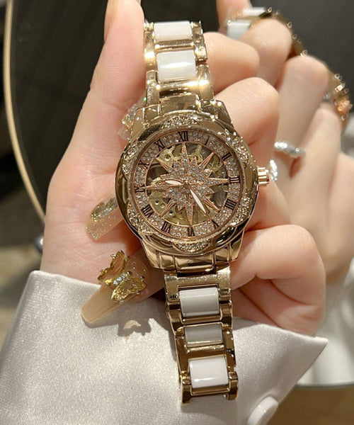 Zircon Silk Stainless Steel Glass Style Reinforced Sunflower FashionChic