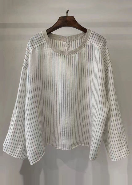 Cotton Blouse Tops Style Oversized Dot Fall White FashionChic