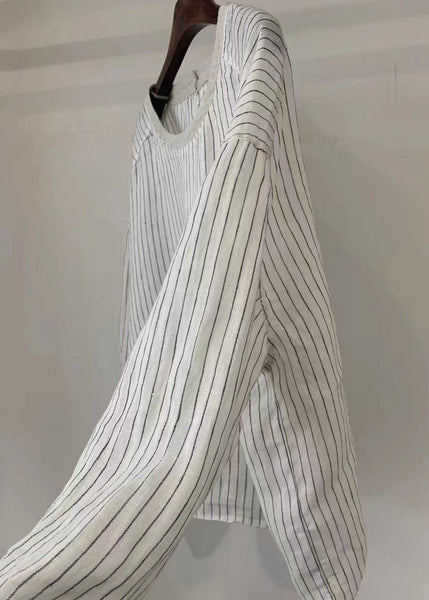 Cotton Blouse Tops Style Oversized Dot Fall White FashionChic