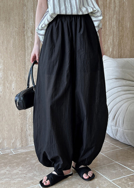 Style White Pockets Elastic Waist Cotton Lantern Pants Summer QK002 BB-LPTS241022