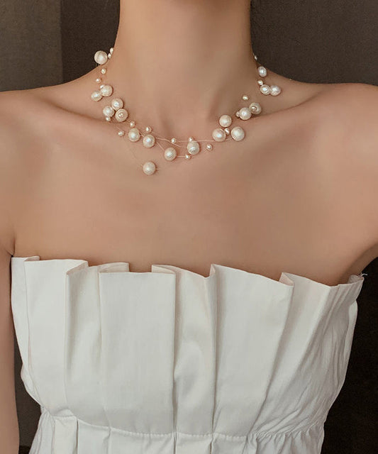 Style White Stainless Steel Pearl Princess Necklace YA002 ABC