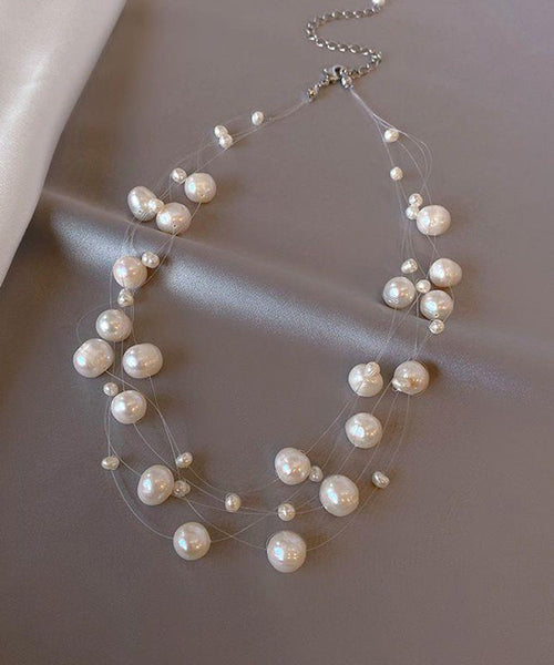 Style White Stainless Steel Pearl Princess Necklace YA002 ABC