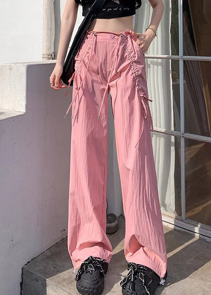 Drawstring Pants Drying Spring Sports Bow Apricot Quick Stylish FashionChic