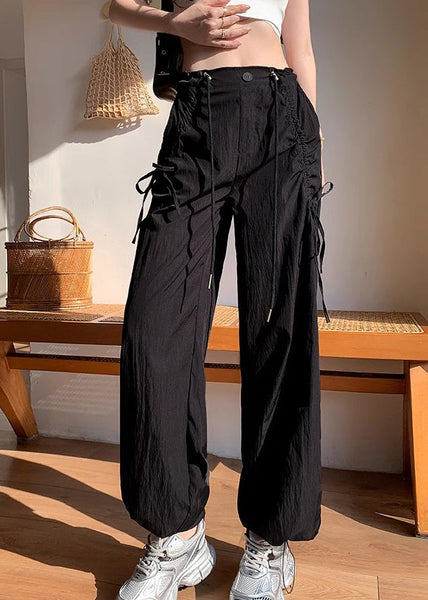Drawstring Pants Drying Spring Sports Bow Apricot Quick Stylish FashionChic