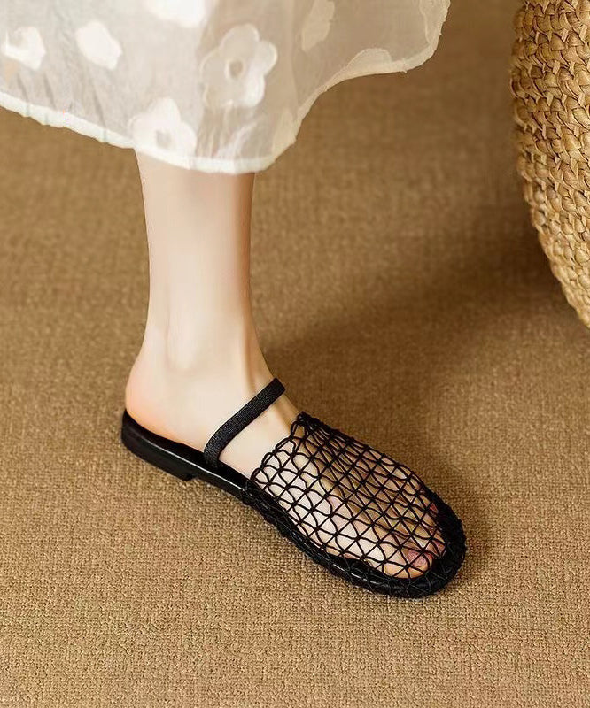 Stylish Apricot Hollow Out Splicing Slide Sandals AA021 shoe-CS240815