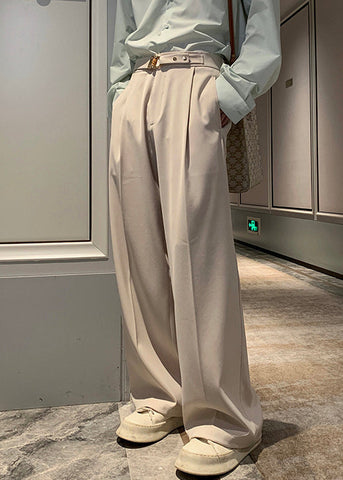 Waist Mens Pockets High Apricot Pants Spandex Stylish Fall FashionChic