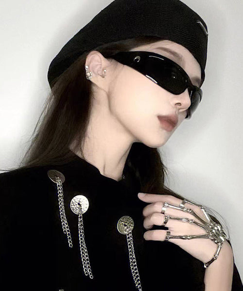 Stylish Black Internet Celebrity Spicy Girl UV Resistant Resin Sunglasses XS1054 Ada Fashion