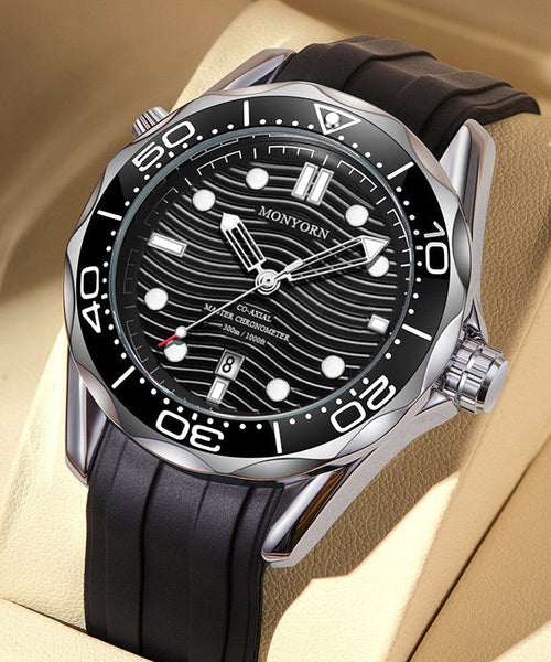 Metal Silicone Stylish Quartz Movement Men Black Watches FashionChic