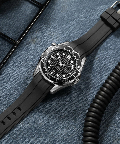 Metal Silicone Stylish Quartz Movement Men Black Watches FashionChic