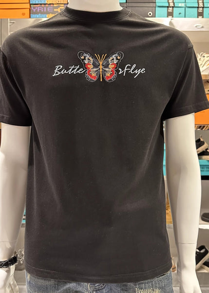 Summer Mens Embroideried Black T O-Neck Stylish Shirt FashionChic