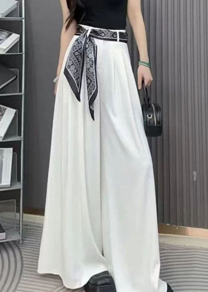 Wide Leg Stylish Pants Waist Black Spandex Fall High Pockets FashionChic