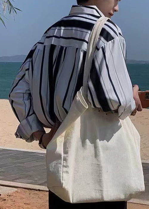 Men Striped Spring Cotton Button Black Shirts Stylish FashionChic