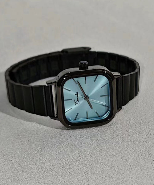 Stylish Blue Square Stainless Watches Steel Waterproof FashionChic