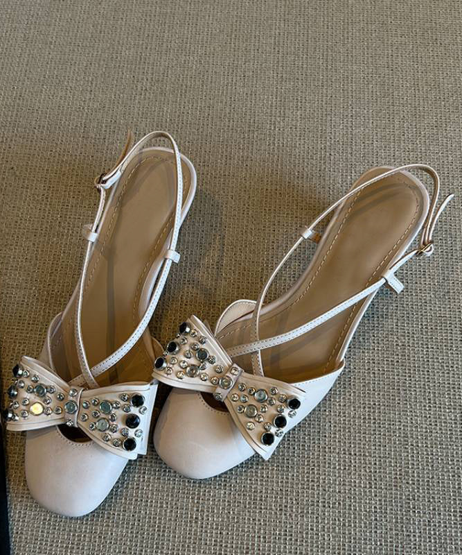 Splicing Cross Bow Sandals Stylish Strap Blue Suede FashionChic