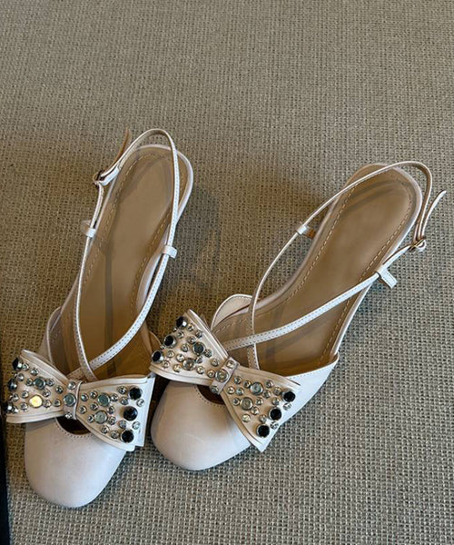 Splicing Cross Bow Sandals Stylish Strap Blue Suede FashionChic