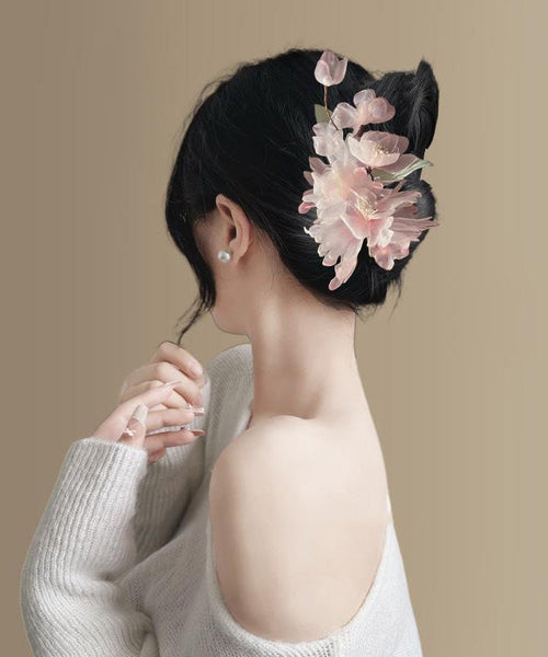 Blue Alloy Floral Hairpin Stylish Tulle FashionChic