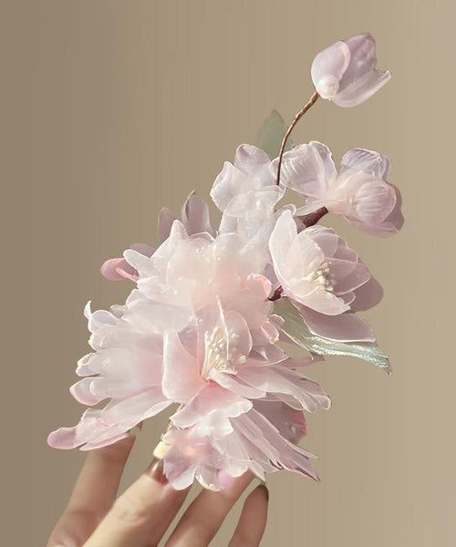 Blue Alloy Floral Hairpin Stylish Tulle FashionChic