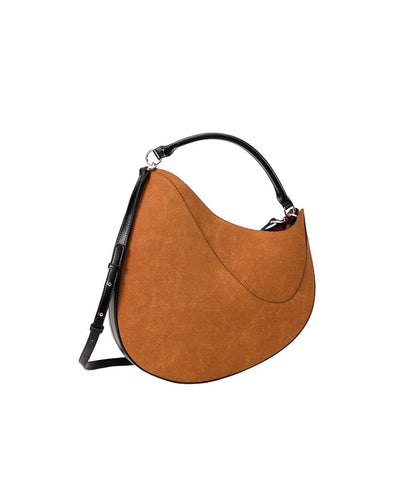 Stylish Brown Asymmetrical Large Capacity Suede Messenger Bag RB030 ABC