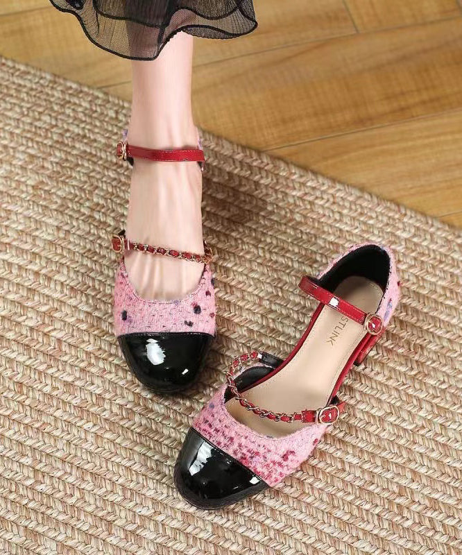 Stylish Buckle Strap Splicing Rose Faux Leather Loafer Shoes XC1030 Ada Fashion