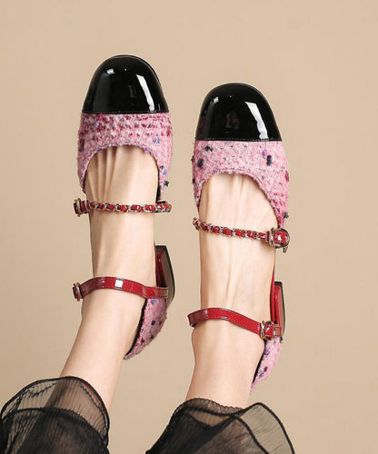 Stylish Buckle Strap Splicing Rose Faux Leather Loafer Shoes XC1030 Ada Fashion