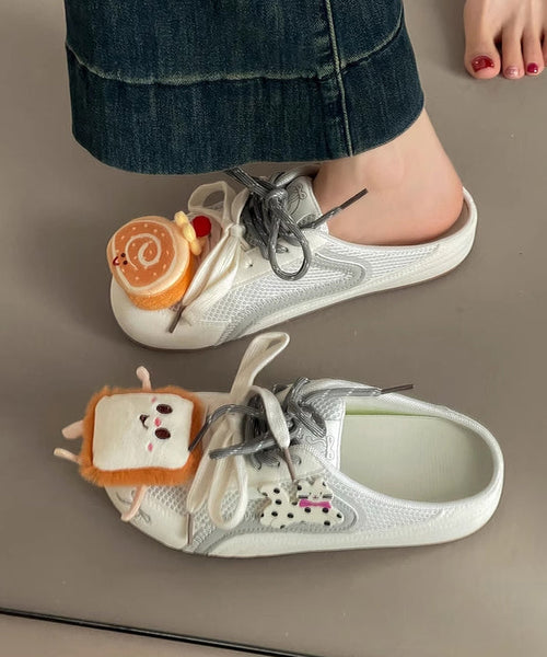 Sandals Breathable Lace Red Slide Stylish Mesh Up Cute FashionChic