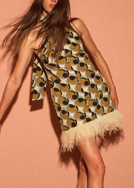 Tassel Mid Patchwork Stylish Dress Print Geometric Cotton FashionChic