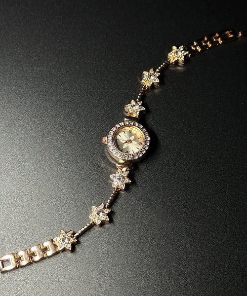 Watches Floral Glass Organic Gold Alloy Stylish Zircon FashionChic