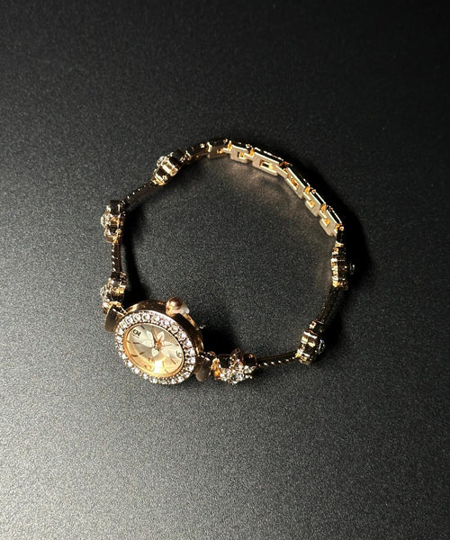 Watches Floral Glass Organic Gold Alloy Stylish Zircon FashionChic