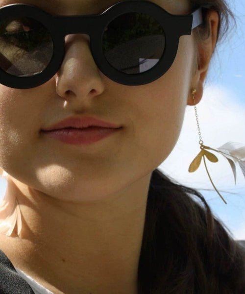 Drop Copper Earrings Gold Stylish Overgild Feather FashionChic