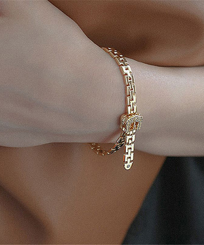 Stylish Gold Copper Overgild Zircon Chain Chain Bracelet AB1058 Genistyle Shop