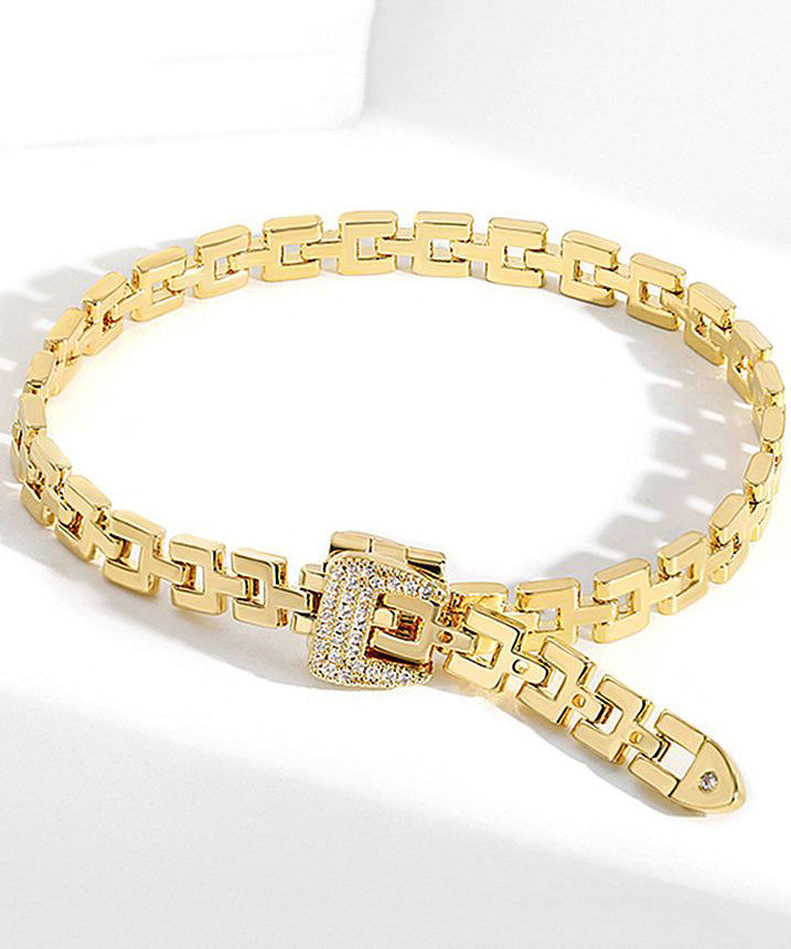 Stylish Gold Copper Overgild Zircon Chain Chain Bracelet AB1058 Genistyle Shop